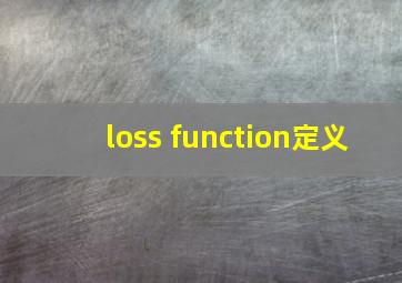 loss function定义